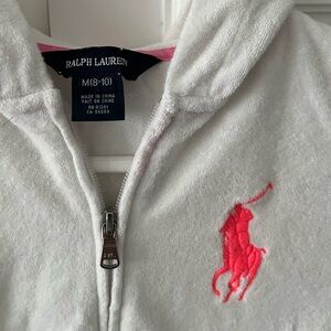 Ralph Lauren little girls terry cloth zip up set